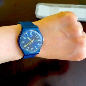 Navy Swatch watch (date & day windows unisex